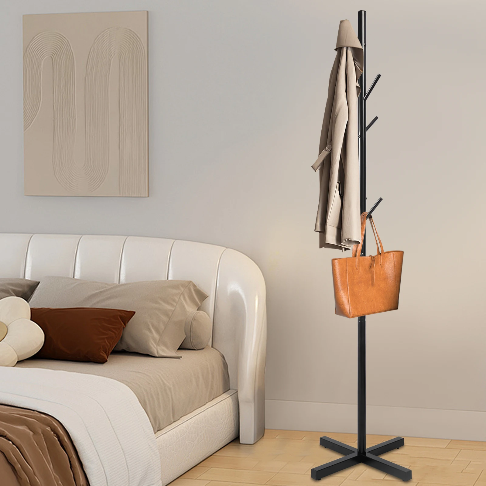 1.7m Coat Rack W/7 Hooks Freestanding Clothes Hats Handbag Scarf Organizer for Home Bedroom Apartment
1.7m Coat Rack W/7 Hooks Freestanding Clothes Hats Handbag Scarf Organizer for Home Bedroom Apartment