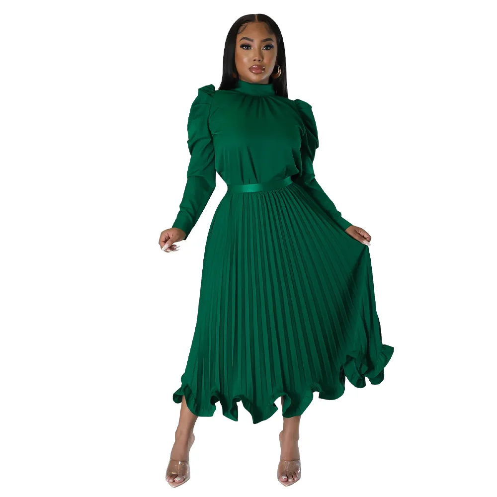 Spring Autumn African Clothes for Women African Elegent Long Sleeve O-neck Solid Color 2 Pieces Sets Top and Skirts African Suit
Spring Autumn African Clothes for Women African Elegent Long Sleeve O-neck Solid Color 2 Pieces Sets Top and Skirts African Suit