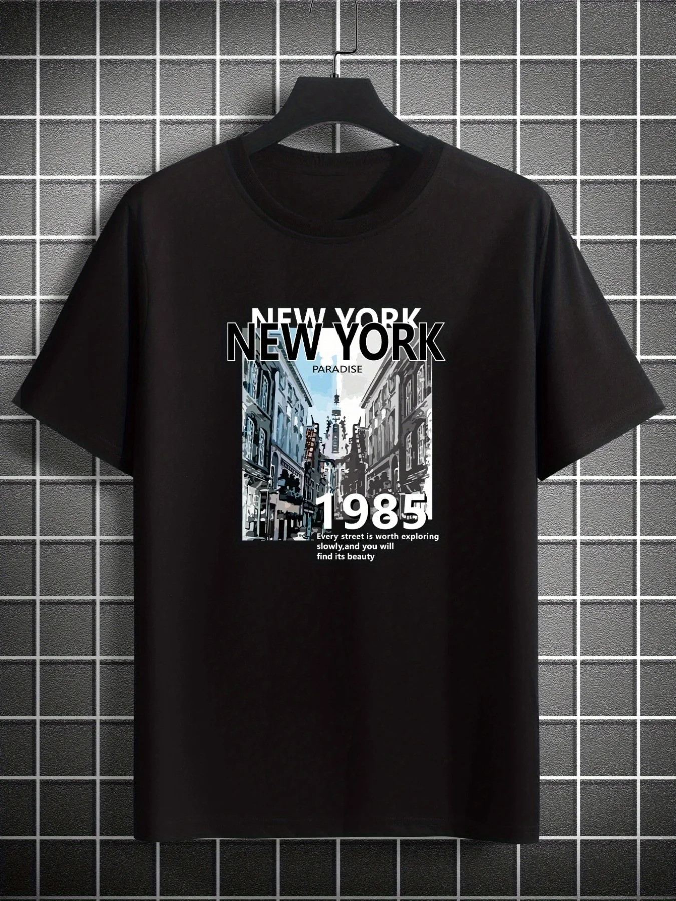 'New York Paradise' Round Neck Graphic T-shirts, Causal Tees, Short Sleeves Comfortable Tops, Men's Summer Clothing
'New York Paradise' Round Neck Graphic T-shirts, Causal Tees, Short Sleeves Comfortable Tops, Men's Summer Clothing