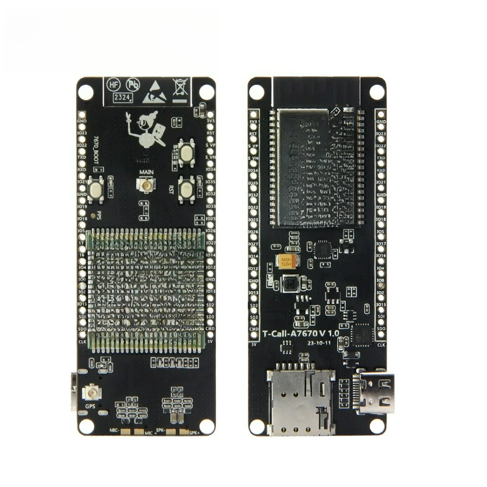 T-Call A7670 4G 2G ESP32 development board LTE GSM module
T-Call A7670 4G 2G ESP32 development board LTE GSM module