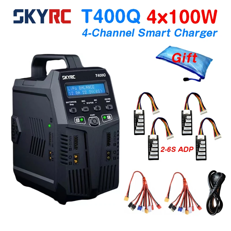 Балансирующее зарядное устройство SKYRC T400Q Lipo/Dis зарядное устройство Quattro AC/DC 1-6S Универсальное зарядное устройство для радиоуправляемых игрушек
Балансирующее зарядное устройство SKYRC T400Q Lipo/Dis зарядное устройство Quattro AC/DC 1-6S Универсальное зарядное устройство для радиоуправляемых игрушек