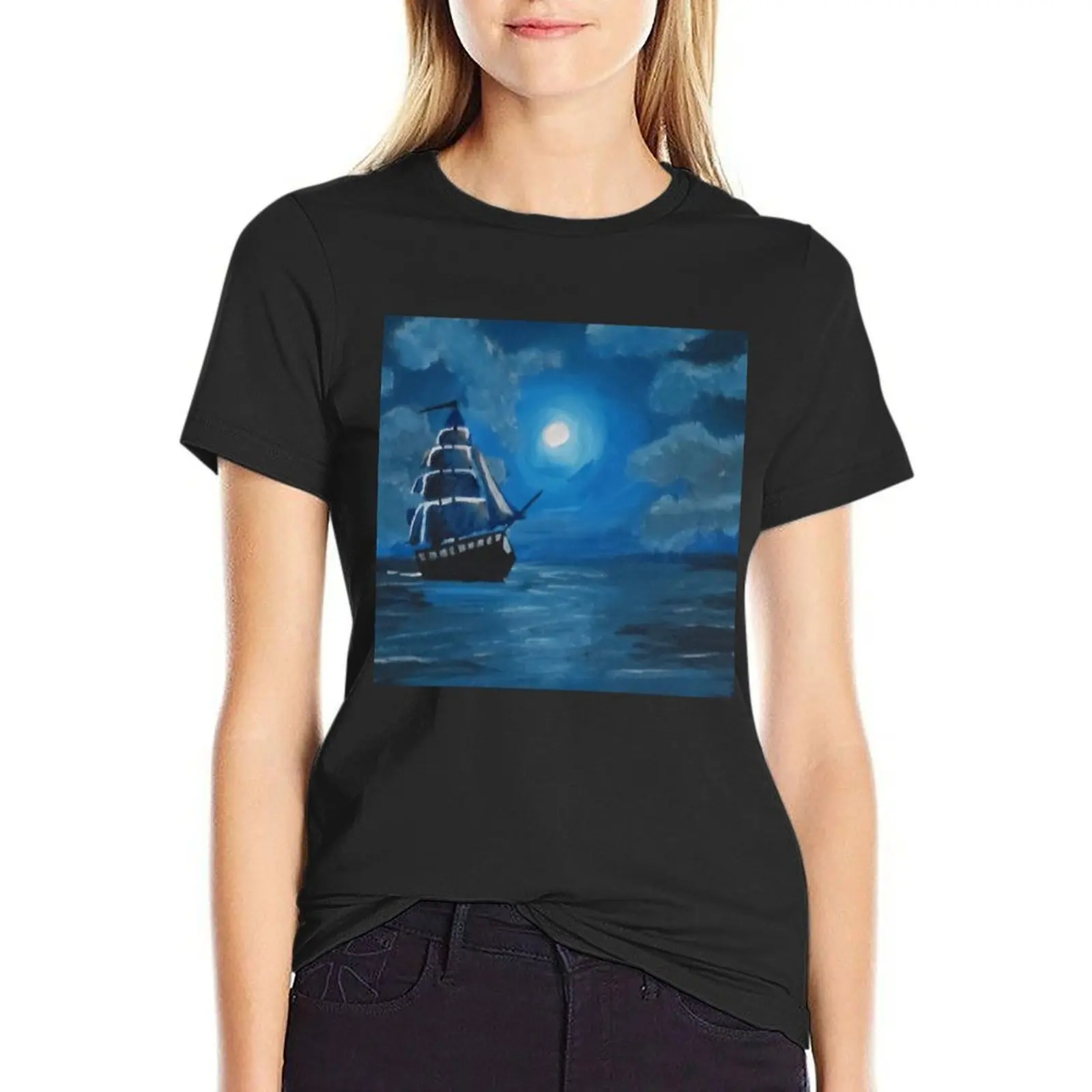 Boat in the night T-Shirt customizeds customs kawaii clothes plain summer clothes for Women
Boat in the night T-Shirt customizeds customs kawaii clothes plain summer clothes for Women