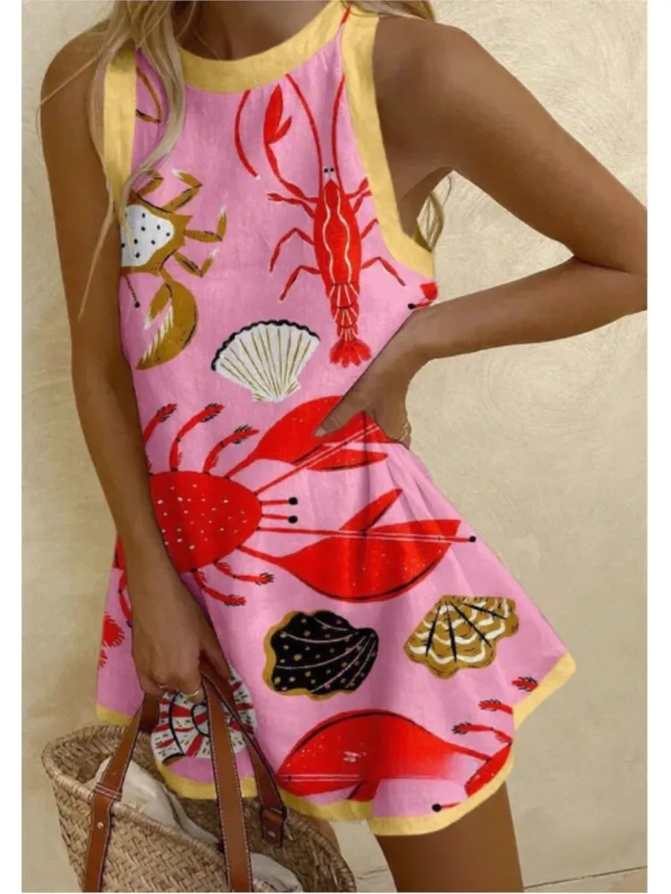 Summer Sweet Print Dress For Women's Casual O Neck Sleeveless Loose Mini Dresses 2025 Gril Holiday Beach Vestidos Para Mujer
Summer Sweet Print Dress For Women's Casual O Neck Sleeveless Loose Mini Dresses 2025 Gril Holiday Beach Vestidos Para Mujer