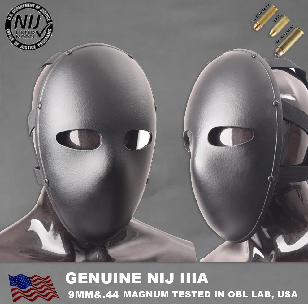 Real NIJ IIIA 9mm&.44mag Bulletproof Full Face Mask Aramid Ballistic Mask Visor Shield for Tactical Military
Real NIJ IIIA 9mm&.44mag Bulletproof Full Face Mask Aramid Ballistic Mask Visor Shield for Tactical Military