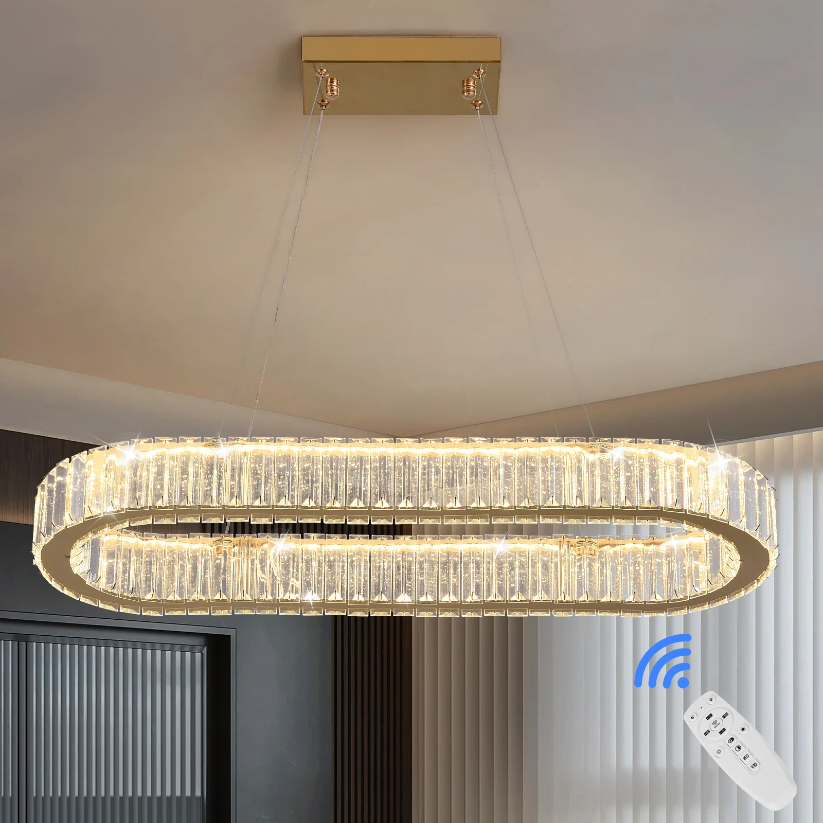 Crystal Led Pendant Light Modern Chandelier Ceiling Lamp Indoor Luxury Home Decor Dimming RC Lustre Living Dining Room Fixtures
Crystal Led Pendant Light Modern Chandelier Ceiling Lamp Indoor Luxury Home Decor Dimming RC Lustre Living Dining Room Fixtures