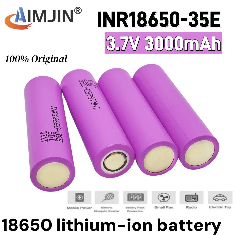 3.7V 3000mah 18650 Battery For Samsung 35E INR 18650 20A Lithium Lon Battery Replacement External Battery
3.7V 3000mah 18650 Battery For Samsung 35E INR 18650 20A Lithium Lon Battery Replacement External Battery