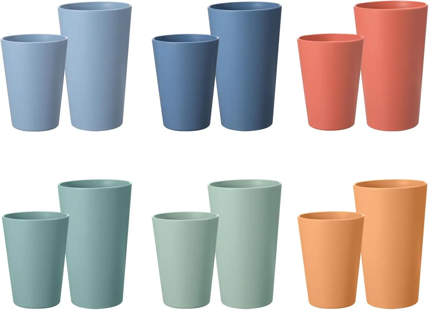 12 Pack Unbreakable Drinking Cups, 6x20oz & 6x12oz, BPA Free, Microwave & Dishwasher Safe, 6 Colors
12 Pack Unbreakable Drinking Cups, 6x20oz & 6x12oz, BPA Free, Microwave & Dishwasher Safe, 6 Colors