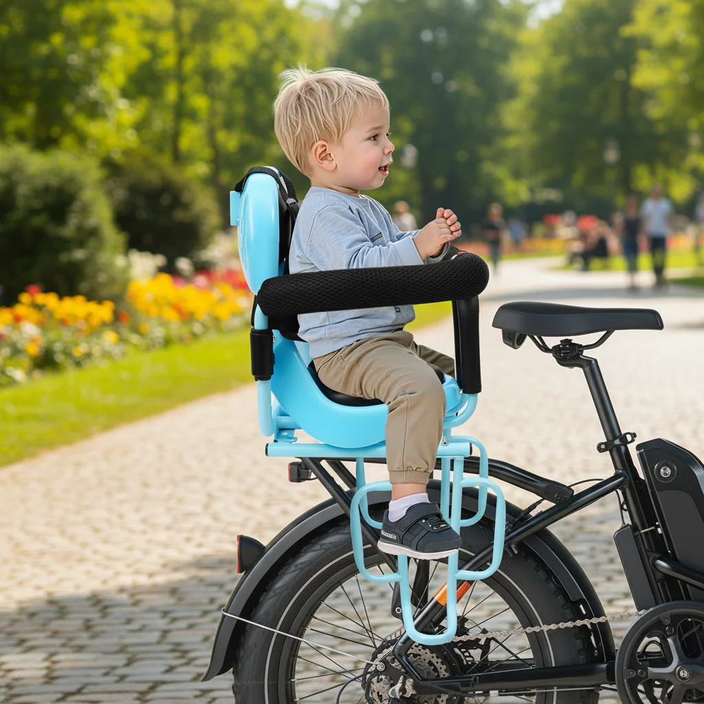 Safe Comfy Rear Child Bike Seat with U-Guardrail & 4-Point Harness with Safety Belt for Parent-Child Cycling on Mountain Electric Bikes
Safe Comfy Rear Child Bike Seat with U-Guardrail & 4-Point Harness with Safety Belt for Parent-Child Cycling on Mountain Electric Bikes