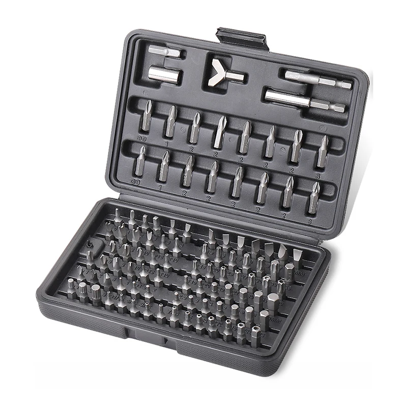 100 шт., набор отверток, безопасный хром-ванадиевый CR-V, стальной шестигранный ключ, набор ручных инструментов для ремонта с тремя крыльями и крестообразным шлицем
100 шт., набор отверток, безопасный хром-ванадиевый CR-V, стальной шестигранный ключ, набор ручных инструментов для ремонта с тремя крыльями и крестообразным шлицем