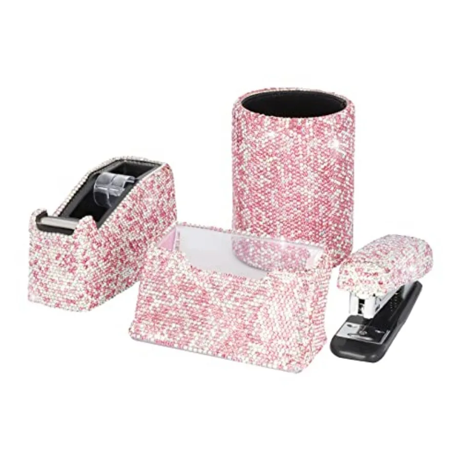 Bling Crystal Luxury Handmade Diamond Round Pencil Pen Pot Holder and Stapler and Card Holder and Desktop Tape Dispenser Office
Bling Crystal Luxury Handmade Diamond Round Pencil Pen Pot Holder and Stapler and Card Holder and Desktop Tape Dispenser Office