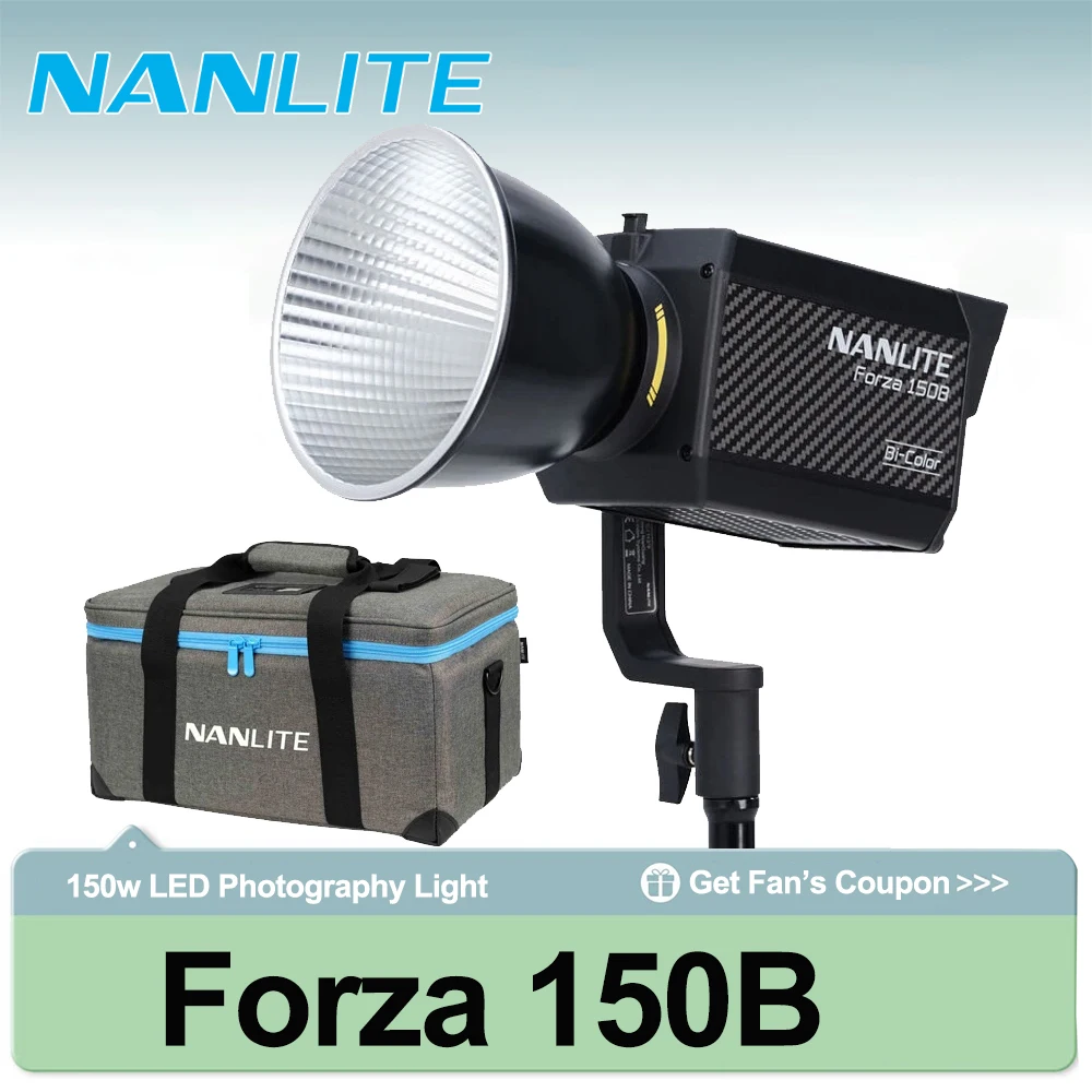 Nanlite Forza 150B Bi-Color 170W 2700K-6500K LED Photography Light for Studio Outdoor Livestreaming Video Fill Light
Nanlite Forza 150B Bi-Color 170W 2700K-6500K LED Photography Light for Studio Outdoor Livestreaming Video Fill Light