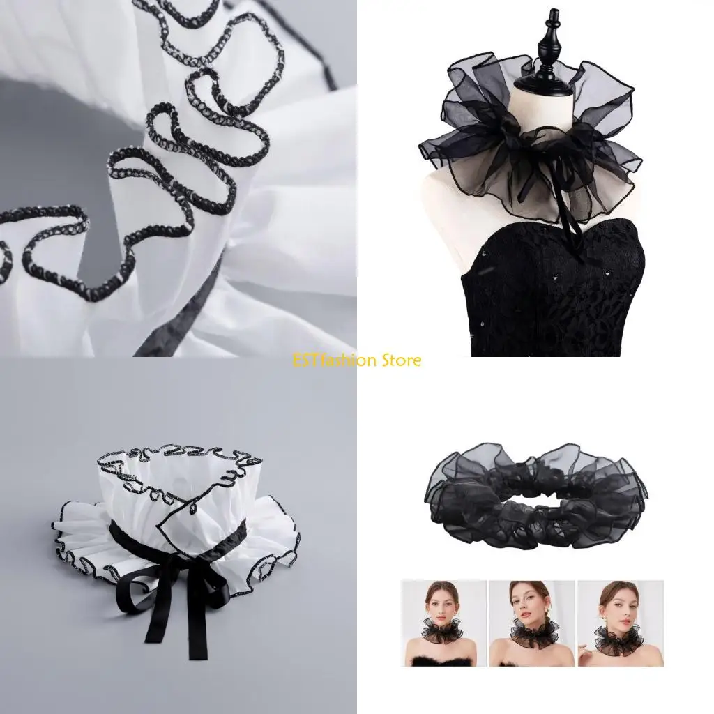 Y5GC Универсальный воротник с рюшами, идеально подходящий для косплея, сценических представлений и костюмированных вечеринок, на
Y5GC Универсальный воротник с рюшами, идеально подходящий для косплея, сценических представлений и костюмированных вечеринок, на