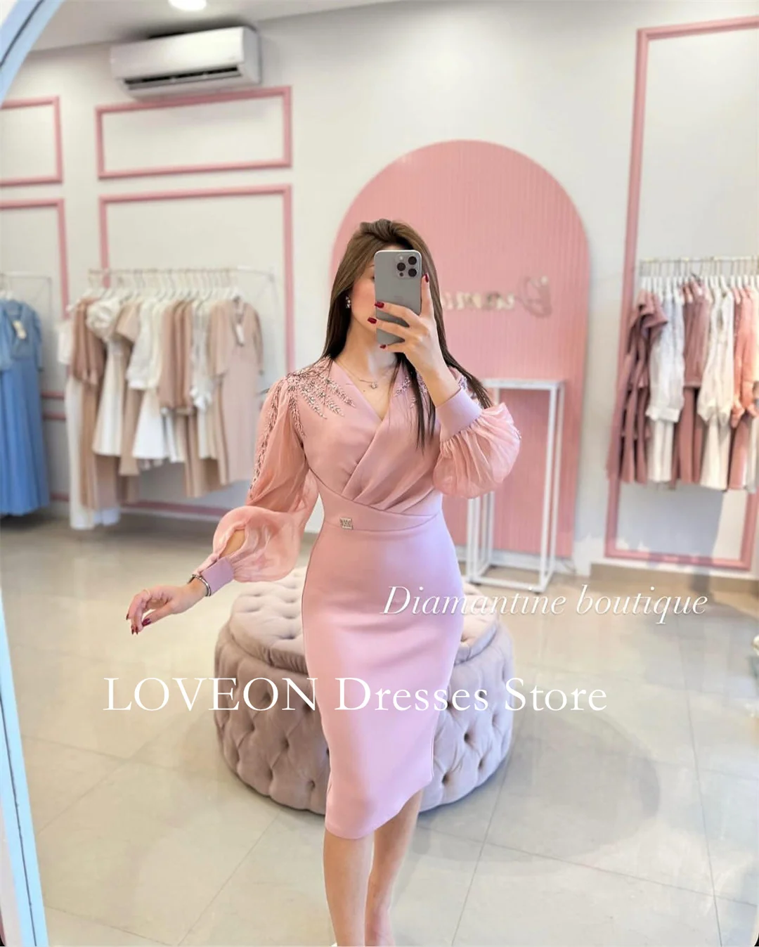 V-Neck Beading Tea Length Formal Evening Dresses Pleat Puff Sleeves فساتين سهرة Customized Elegant Prom Growns Party Women
V-Neck Beading Tea Length Formal Evening Dresses Pleat Puff Sleeves فساتين سهرة Customized Elegant Prom Growns Party Women