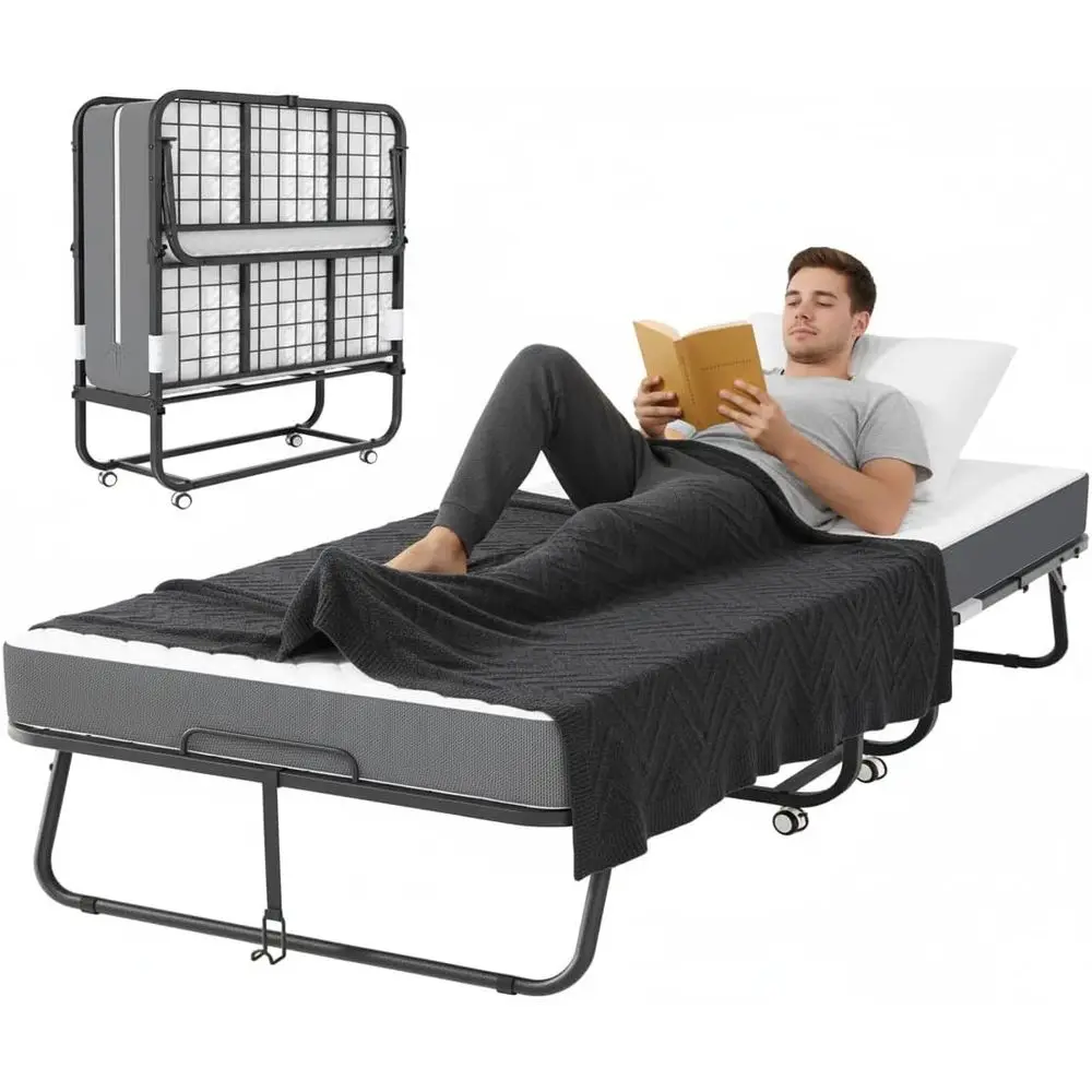 75x38 Adult-Sized Rollaway Bed with 5 Mattress, Sturdy Metal Frame, Easy Storage
75x38 Adult-Sized Rollaway Bed with 5 Mattress, Sturdy Metal Frame, Easy Storage
