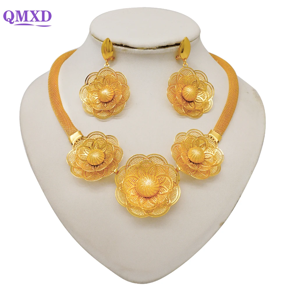 Nigeria Gold Color Fine Flowers Dubai Jewelry Sets African Wedding Gifts Party For Women Bracelet Necklace Earrings Ring Sets
Nigeria Gold Color Fine Flowers Dubai Jewelry Sets African Wedding Gifts Party For Women Bracelet Necklace Earrings Ring Sets