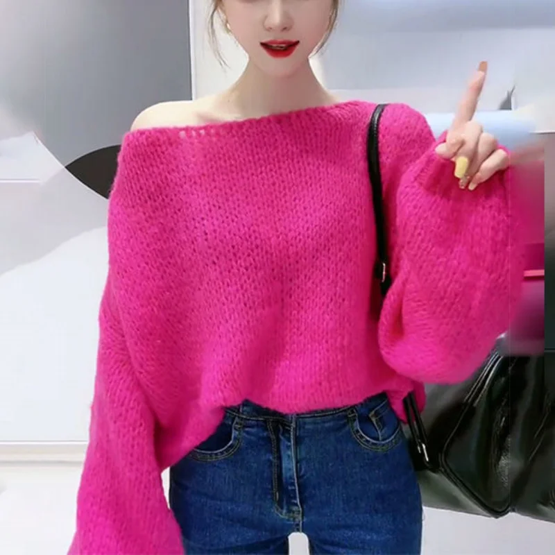 Women's Autumn and Winter Korean New One Shoulder Pullover Sweater Commuter Fashion Comfortable Warm Loose Lantern Sleeve Tops
Women's Autumn and Winter Korean New One Shoulder Pullover Sweater Commuter Fashion Comfortable Warm Loose Lantern Sleeve Tops