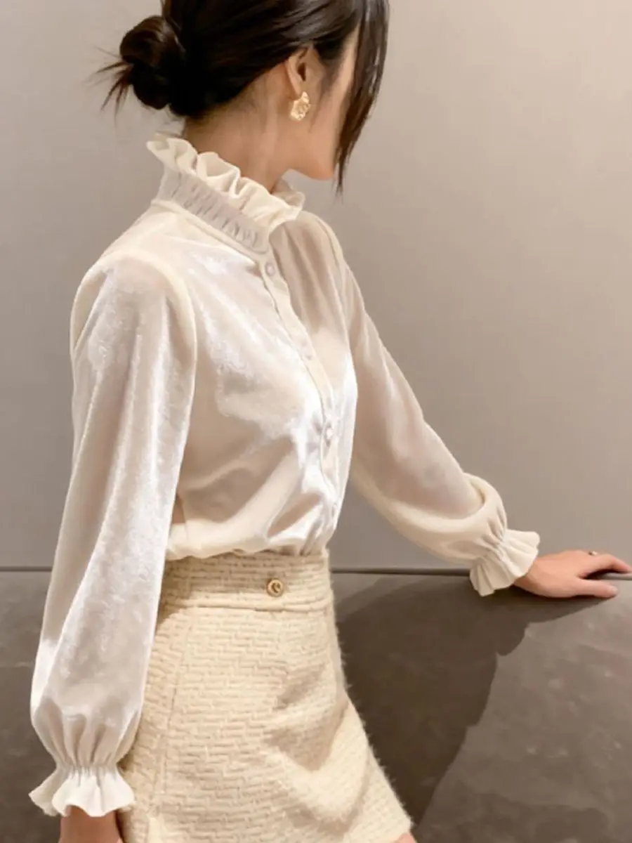 Ele Белый бархатный топ, женский базовый слой, уникальная верхняя одежда, осень-зима, модная роскошная длинная одежда прямого кроя...
Ele Белый бархатный топ, женский базовый слой, уникальная верхняя одежда, осень-зима, модная роскошная длинная одежда прямого кроя...