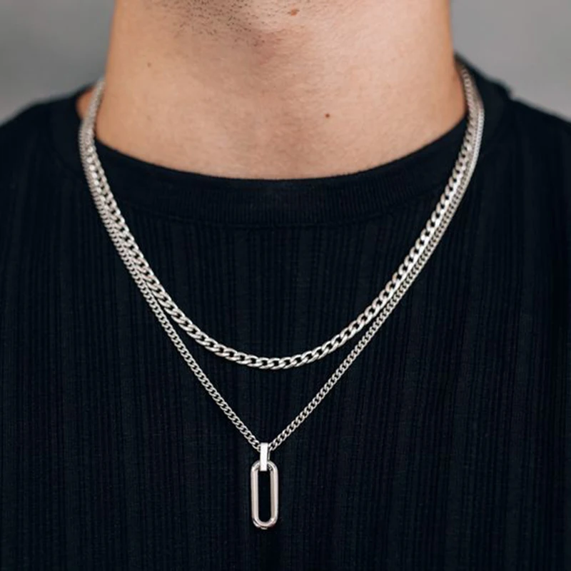 Vnox Layering Necklaces for Men, Stainless Steel Geometric Hollow Bar Pendant with Box Rope Chain, Stacked Fashion Jewelry
Vnox Layering Necklaces for Men, Stainless Steel Geometric Hollow Bar Pendant with Box Rope Chain, Stacked Fashion Jewelry