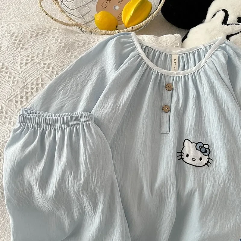 2025 summer Hello Kitty cute pajamas sky blue cotton comfortable two-piece set short-sleeved shorts Hello Kitty loungewear
2025 summer Hello Kitty cute pajamas sky blue cotton comfortable two-piece set short-sleeved shorts Hello Kitty loungewear