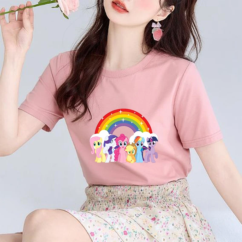 Unicorn Little Ponys Women Adult T-shirt Cotton Cute Anime Tee Short Sleeve Girl Summer Street Casual Y2K Tops Party Kawaii Gift
Unicorn Little Ponys Women Adult T-shirt Cotton Cute Anime Tee Short Sleeve Girl Summer Street Casual Y2K Tops Party Kawaii Gift