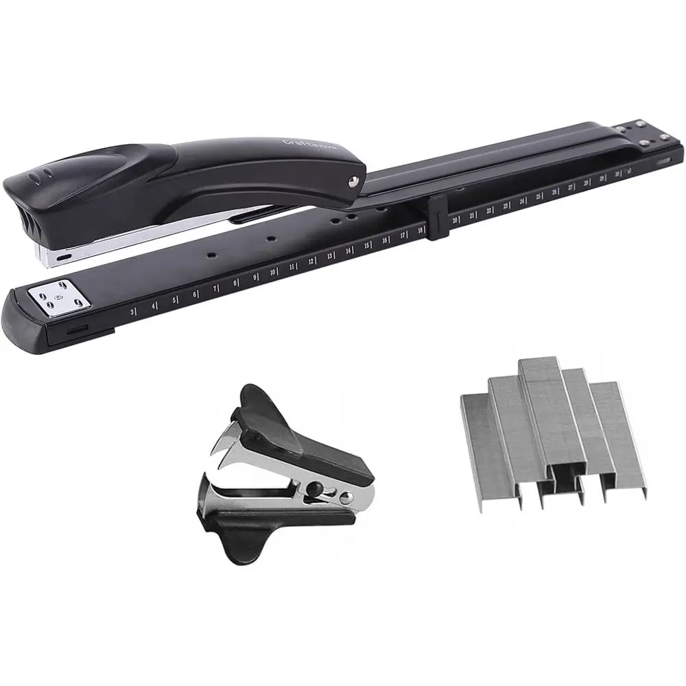 High-Capacity Stapler with 2000 Staples, Staple Remover, 20-25 Sheet Capacity, Built-in Ruler, Adjustable Paper Guide, Black
High-Capacity Stapler with 2000 Staples, Staple Remover, 20-25 Sheet Capacity, Built-in Ruler, Adjustable Paper Guide, Black