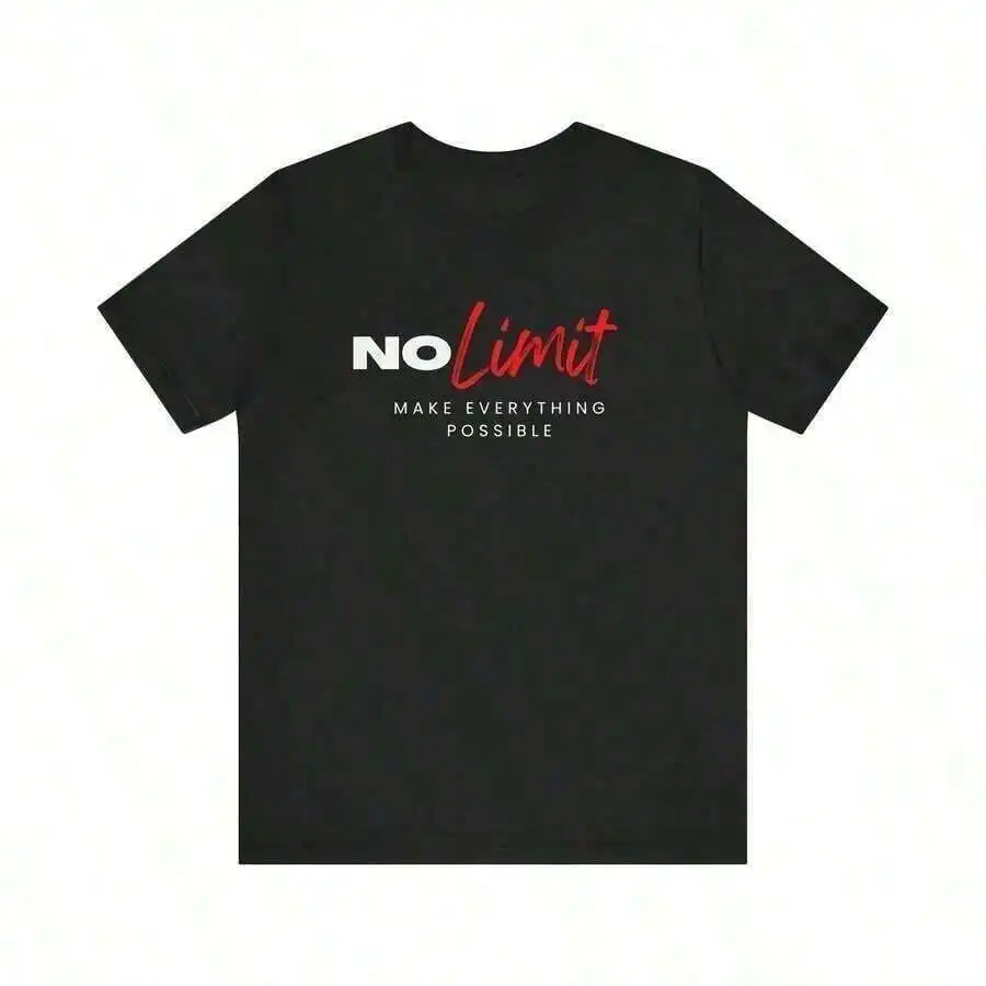No Limit Inspirational Graphic Tee 100% Cotton Unisex Round Neck Casual T-Shirt
No Limit Inspirational Graphic Tee 100% Cotton Unisex Round Neck Casual T-Shirt
