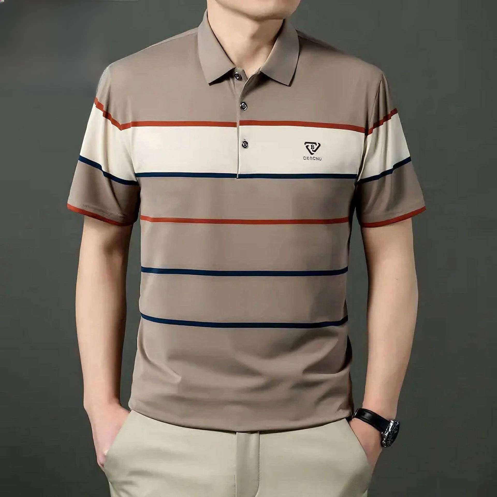 Summer Short Sleeve Shirt Casual Striped Half Sleeve Turn-down Collar T-shirt for Middle-aged And Elderly Men Home Wear ...
Summer Short Sleeve Shirt Casual Striped Half Sleeve Turn-down Collar T-shirt for Middle-aged And Elderly Men Home Wear ...