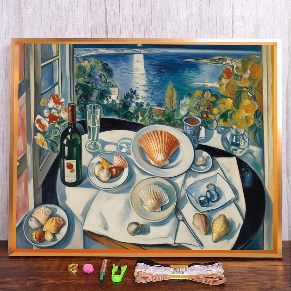 Still Life Shell Printed Fabric Cross Stitch Embroidery Complete Kit Handicraft Hobby Craft Handmade Floss For Adults Promotions
Still Life Shell Printed Fabric Cross Stitch Embroidery Complete Kit Handicraft Hobby Craft Handmade Floss For Adults Promotions