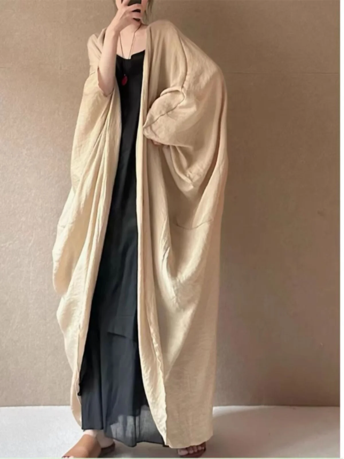 Retro Zen Batwing Sve Sun Protection Outerwear Women's Early Autumn Long Loose Texture Feel Open Cardigan Top
Retro Zen Batwing Sve Sun Protection Outerwear Women's Early Autumn Long Loose Texture Feel Open Cardigan Top