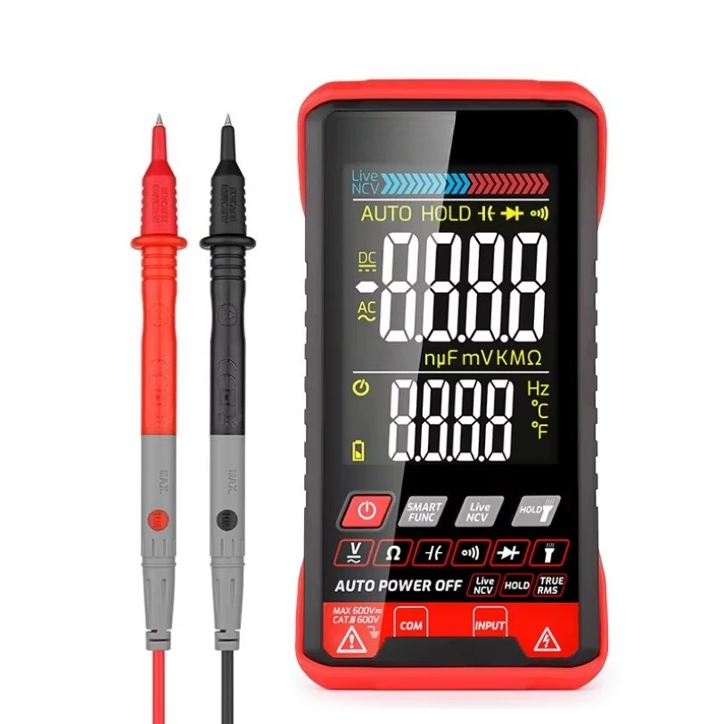 Digital AC DC 600V color LCD screen professional intelligent multimeter, digital multimeter
Digital AC DC 600V color LCD screen professional intelligent multimeter, digital multimeter