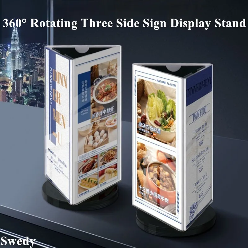 3 Pieces 360° Rotating Three Sides Plastic Acrylic Sign Holder Display Stand Table Menu Paper Holder Advertising Poster Frame
3 Pieces 360° Rotating Three Sides Plastic Acrylic Sign Holder Display Stand Table Menu Paper Holder Advertising Poster Frame