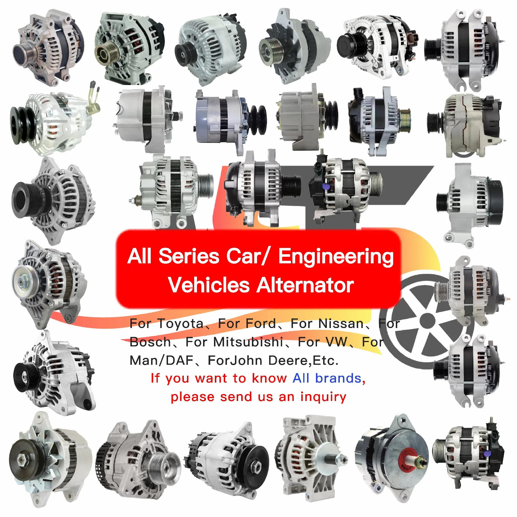 All Series 24V 100A 200A Car Alternator for Tractor 12V/24V Japan/ Korea USA Alternator Generator for Engineering Vehicle/Truck
All Series 24V 100A 200A Car Alternator for Tractor 12V/24V Japan/ Korea USA Alternator Generator for Engineering Vehicle/Truck