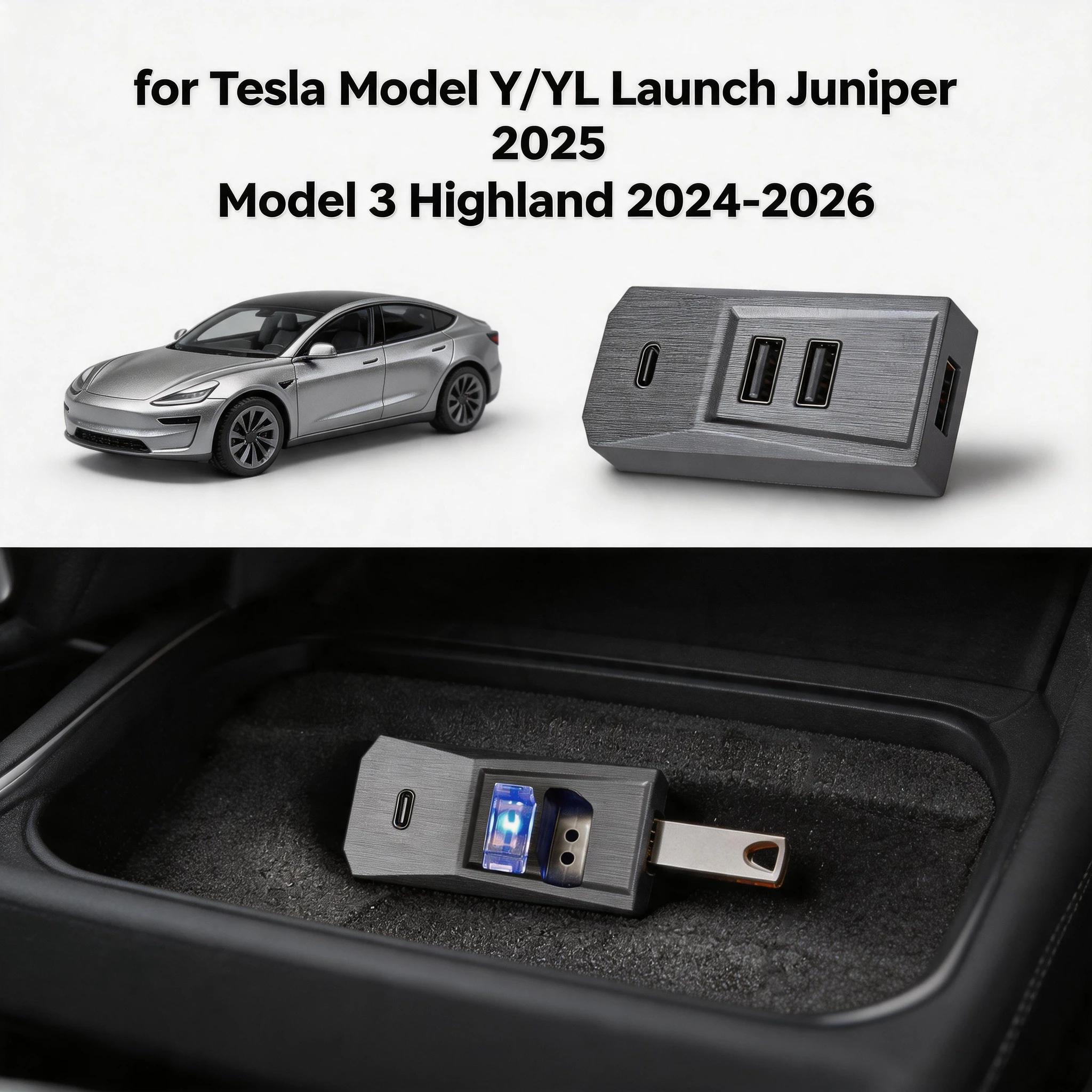 Interior Upgrade Accessory Glovebox USB Hub For Tesla Model YL Y Juniper Launch Model 3 Highland Type-C Splitter Docking Station
Interior Upgrade Accessory Glovebox USB Hub For Tesla Model YL Y Juniper Launch Model 3 Highland Type-C Splitter Docking Station