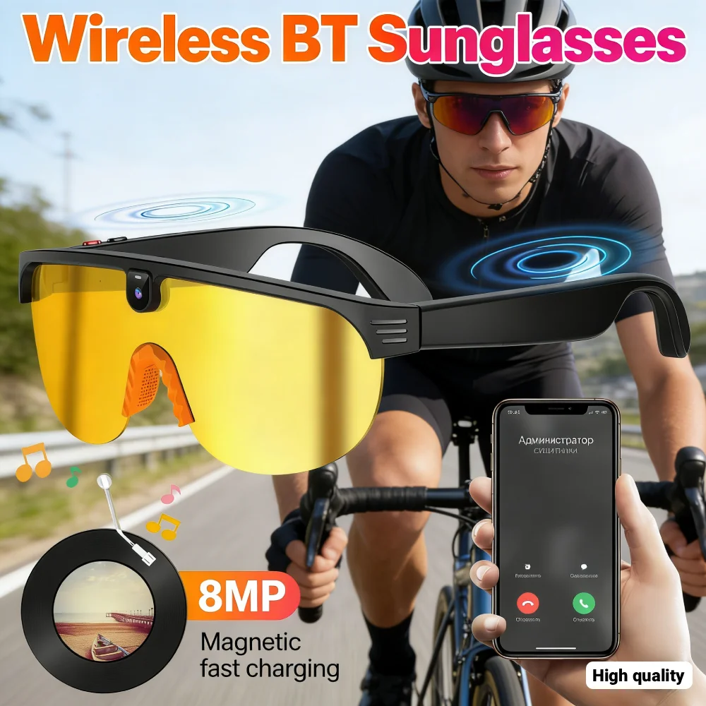 Wireless BT Sunglasses Translation/WiFi Navigation Smart Cycling Glasses Image Stabilization Video Recording Protective Goggles
Wireless BT Sunglasses Translation/WiFi Navigation Smart Cycling Glasses Image Stabilization Video Recording Protective Goggles