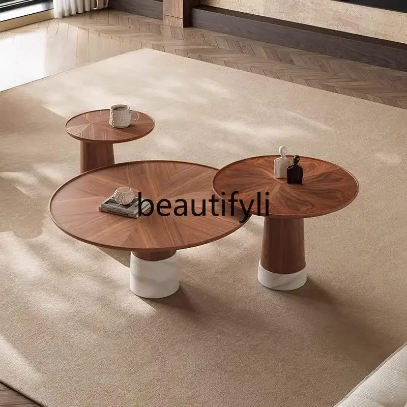 Medieval solid wood coffee table household small apartment sofa edge, black walnut veneer tea table living room combination
Medieval solid wood coffee table household small apartment sofa edge, black walnut veneer tea table living room combination