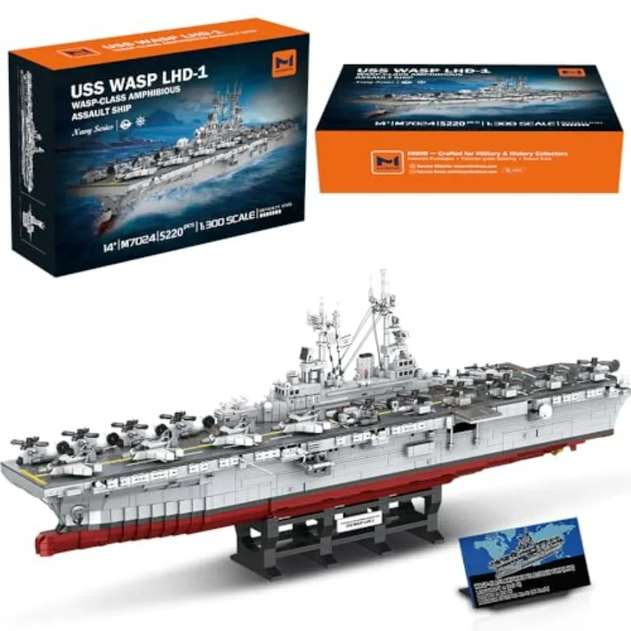 M7024 Wasp-Class Amphibious Assault Ship Building Kit 1/300 Scale 5220 PCS US Navy Warship Model with Display Stand Large Ship
M7024 Wasp-Class Amphibious Assault Ship Building Kit 1/300 Scale 5220 PCS US Navy Warship Model with Display Stand Large Ship