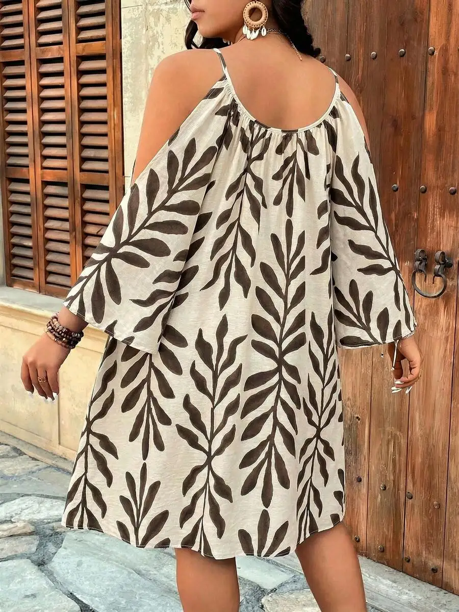 Plus Size Floral Print Linen-Like Off Shoulder Bell Sleeve A-Line Dress For Beach Casual
Plus Size Floral Print Linen-Like Off Shoulder Bell Sleeve A-Line Dress For Beach Casual