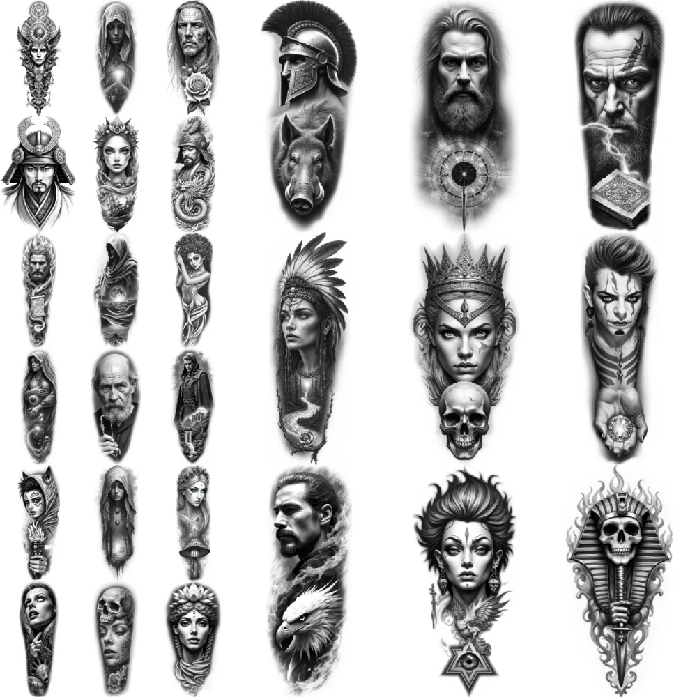 12pcs Temporary Tattoo Black And Grey Realism Angel Samurai Warrior For Women Arms Men
12pcs Temporary Tattoo Black And Grey Realism Angel Samurai Warrior For Women Arms Men