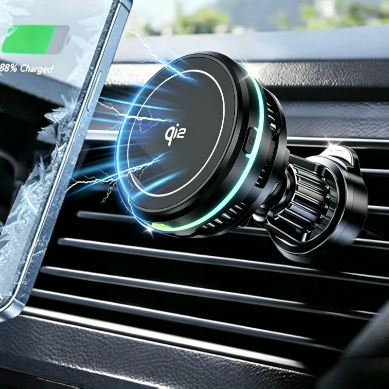 Car Air Vent Magnetic Phone Holder Semiconductor Cooling Wireless Charger Fast Charging Heat Dissipation Mount For iPhone 17/16
Car Air Vent Magnetic Phone Holder Semiconductor Cooling Wireless Charger Fast Charging Heat Dissipation Mount For iPhone 17/16