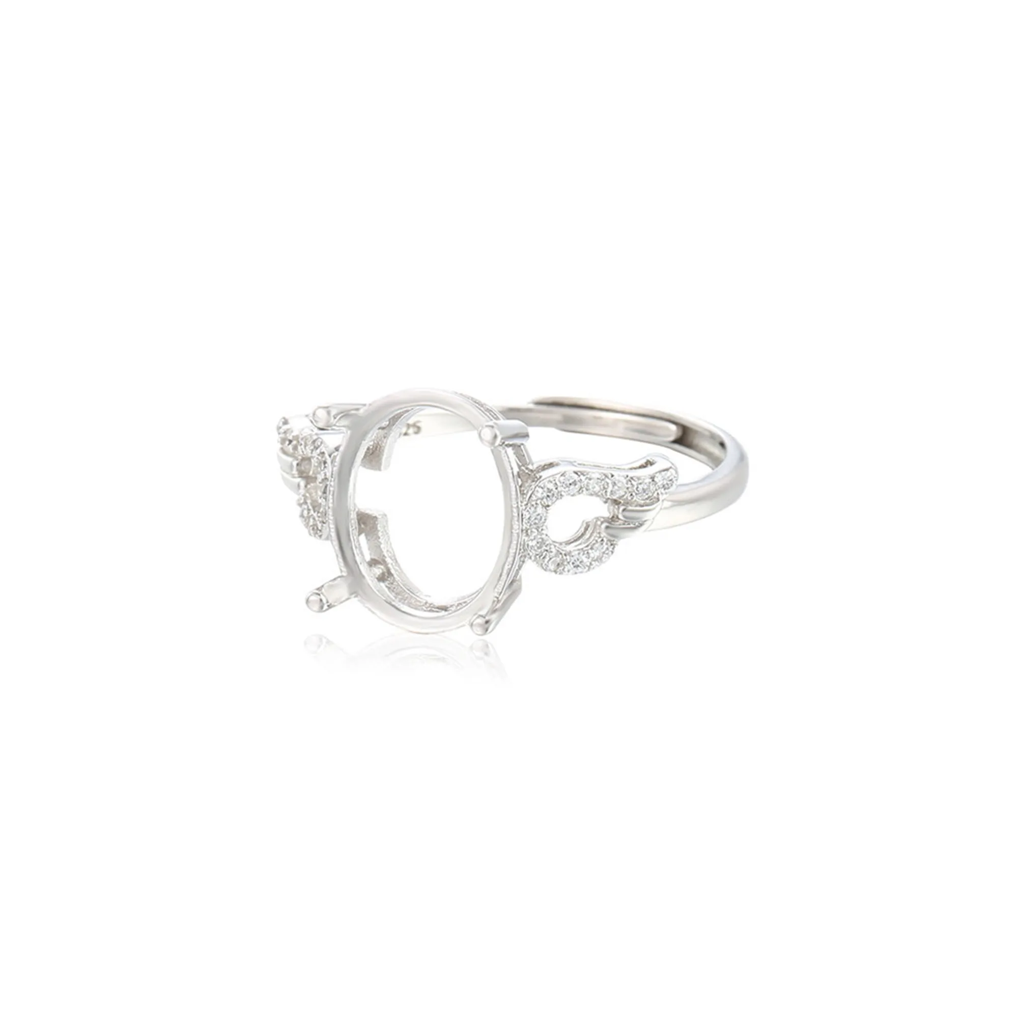 Ring Blank for 10x12mm Oval Cabochons Ring Base White Gold Plated 925 Silver Zircon Adjustable Ring Setting
Ring Blank for 10x12mm Oval Cabochons Ring Base White Gold Plated 925 Silver Zircon Adjustable Ring Setting