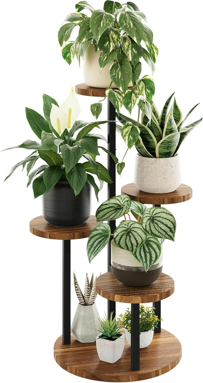 4-Tier Corner Plant Stand Indoor, Metal & Wood Shelf for Living Room Balcony Patio, Sturdy Plant Rack with 5 Trays
4-Tier Corner Plant Stand Indoor, Metal & Wood Shelf for Living Room Balcony Patio, Sturdy Plant Rack with 5 Trays