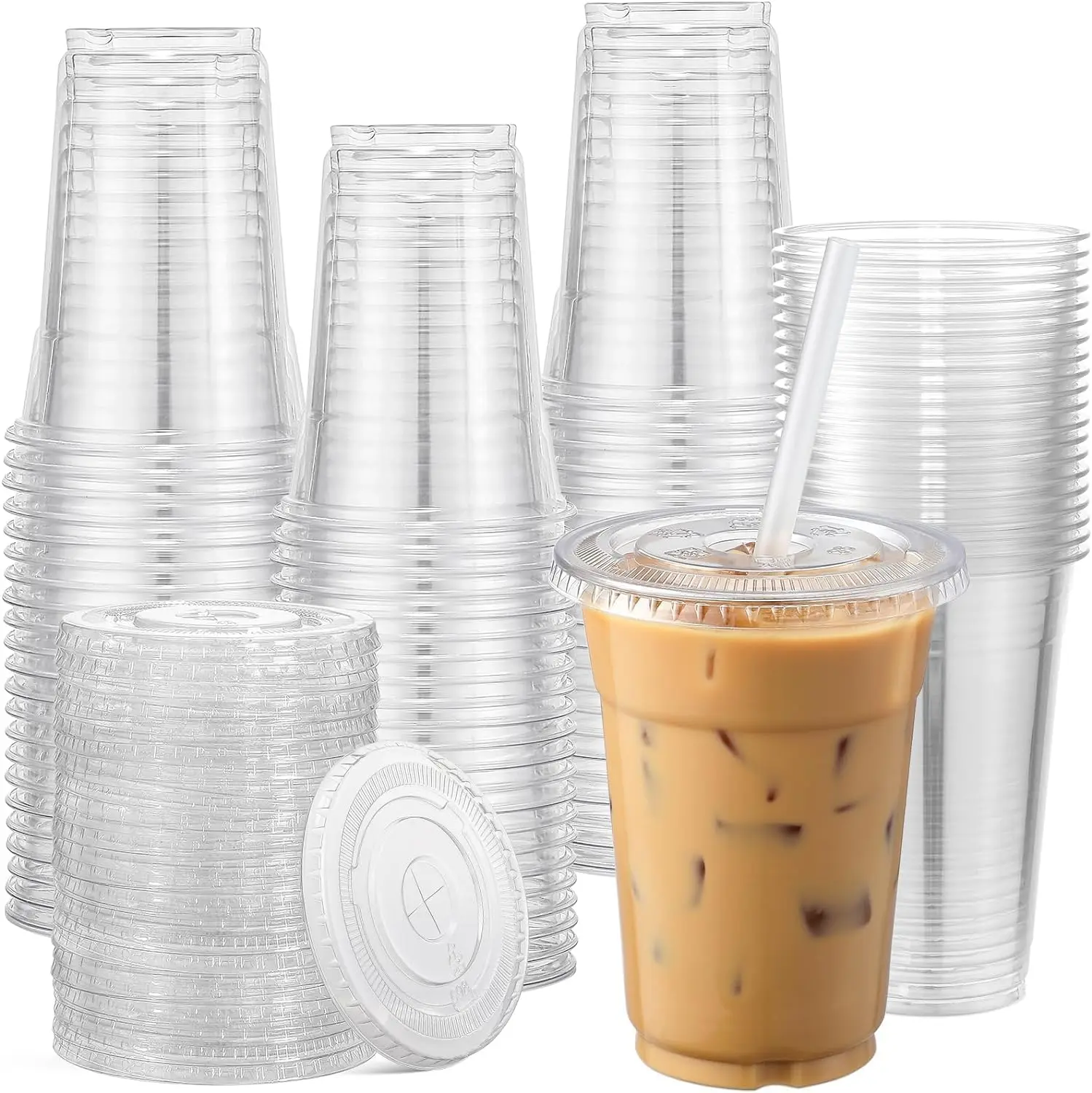 120 Sets - 24oz Clear Plastic Cups with Lids, Disposable Cups With Straw Slot Lids for Cold Drinks, Milkshake, Smoothie, Iced
120 Sets - 24oz Clear Plastic Cups with Lids, Disposable Cups With Straw Slot Lids for Cold Drinks, Milkshake, Smoothie, Iced