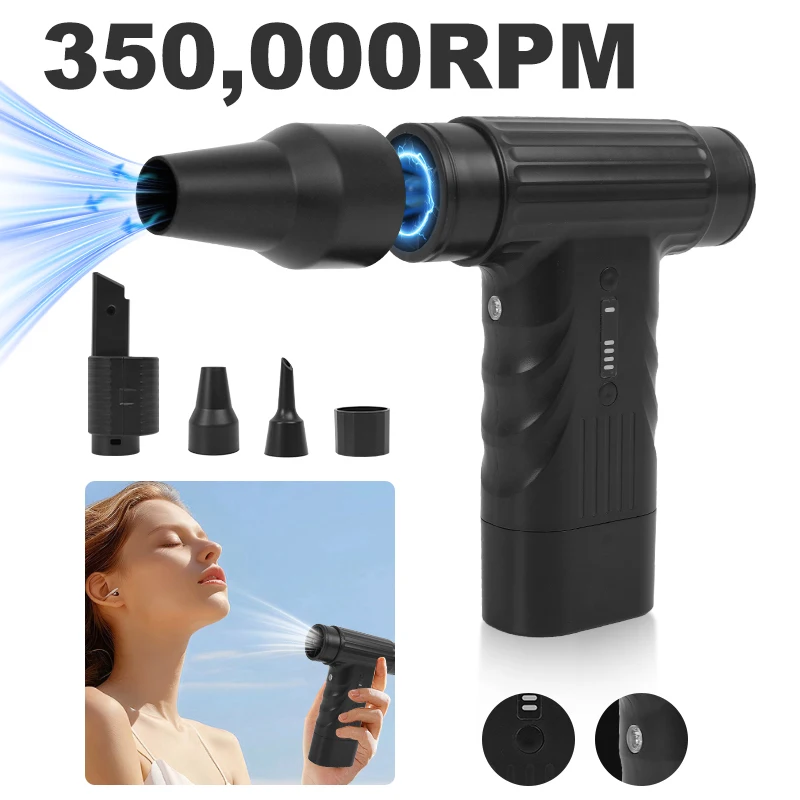 New Violent Fan 350000RPM Powerful Air Blower Vacuum Dust Cleaner Kit Type-C Charging Strong Winds Brushless Turbo Jet Blower
New Violent Fan 350000RPM Powerful Air Blower Vacuum Dust Cleaner Kit Type-C Charging Strong Winds Brushless Turbo Jet Blower