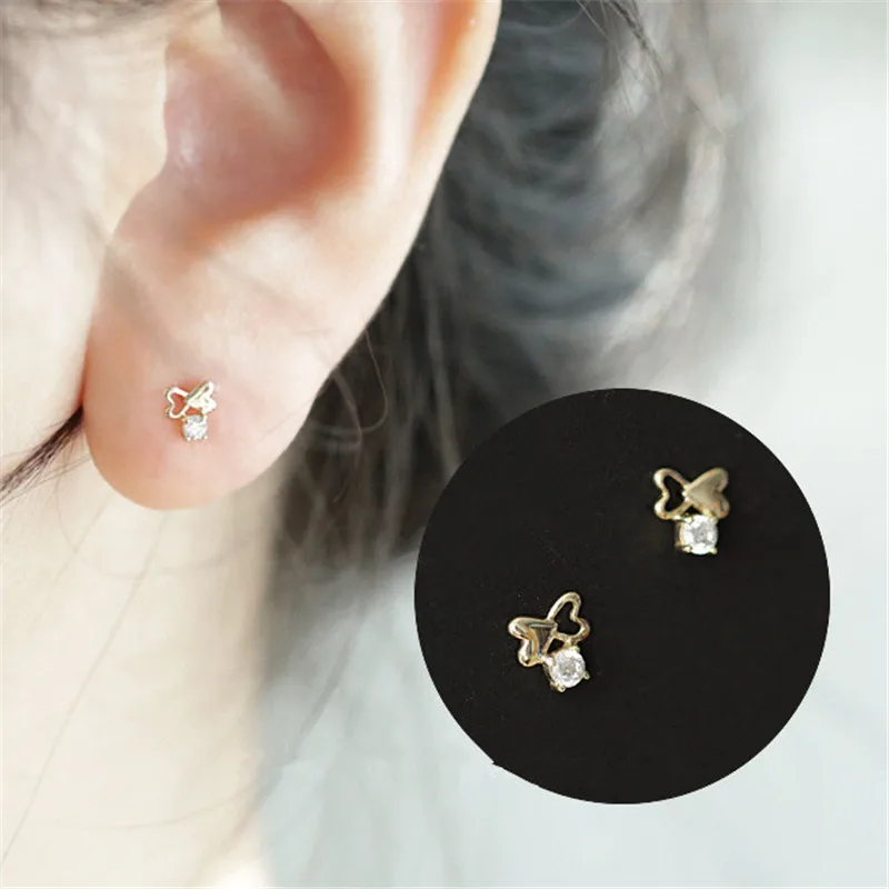 925 Sterling Silver Plated 14k Gold Korean Style Heart Bow Stud Earrings For Women Simple Temperament Party Gift Jewelry
925 Sterling Silver Plated 14k Gold Korean Style Heart Bow Stud Earrings For Women Simple Temperament Party Gift Jewelry