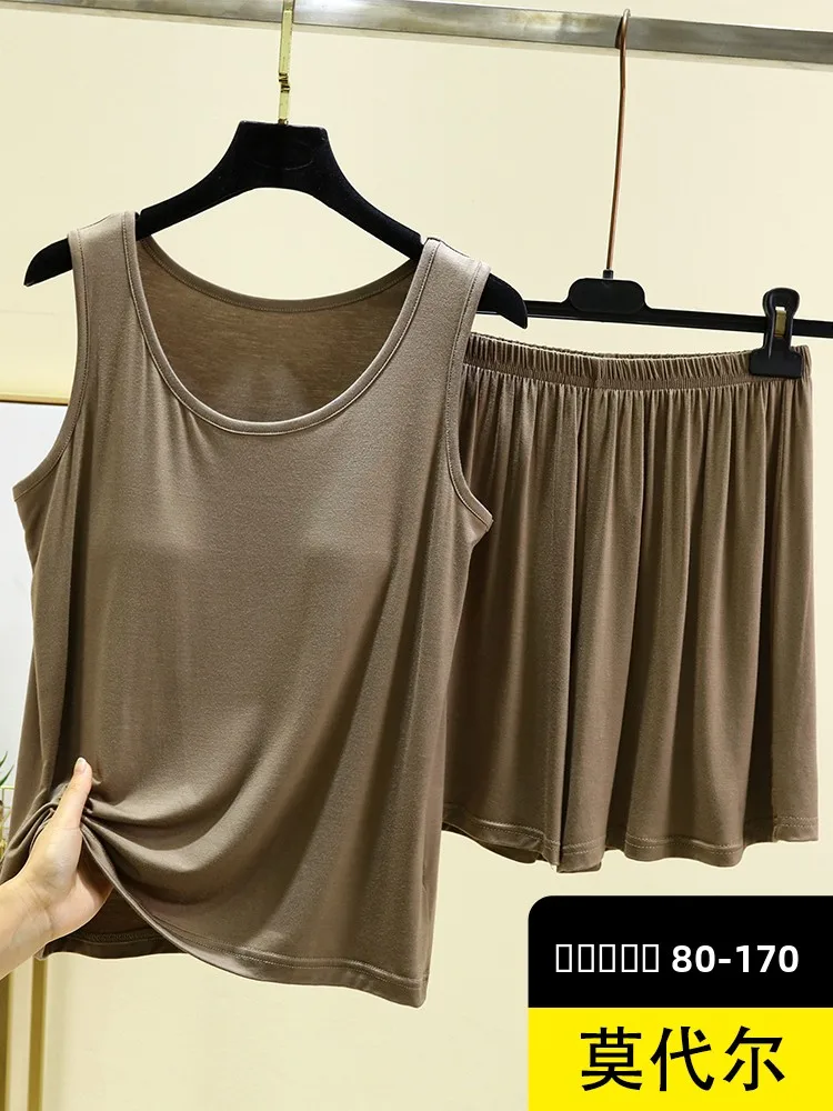 Modal Svel Vest Set Summer Thin Casual Home Clothes Outdoor Wearable Spwear Two-Piece Set Women's round Ne Design
Modal Svel Vest Set Summer Thin Casual Home Clothes Outdoor Wearable Spwear Two-Piece Set Women's round Ne Design