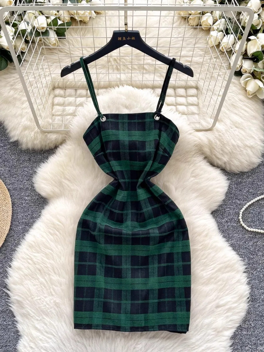 Foamlina Summer Girl's American Retro Suspender Plaid Dress Women's 2025 New Celebrity Bodycon Spice Backless Mini Short Dress
Foamlina Summer Girl's American Retro Suspender Plaid Dress Women's 2025 New Celebrity Bodycon Spice Backless Mini Short Dress