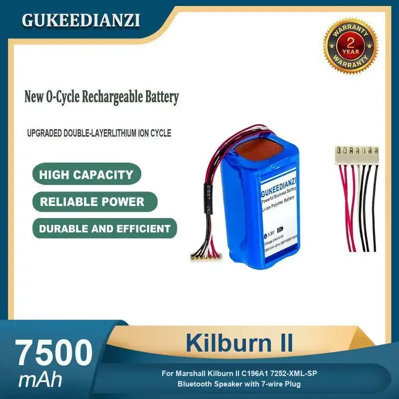 7500mAh Kilburn II Bluetooth Speaker Battery For Marshall Kilburn II C196A1 7252-XML-SP Bluetooth Speaker with 7-wire Plug
7500mAh Kilburn II Bluetooth Speaker Battery For Marshall Kilburn II C196A1 7252-XML-SP Bluetooth Speaker with 7-wire Plug