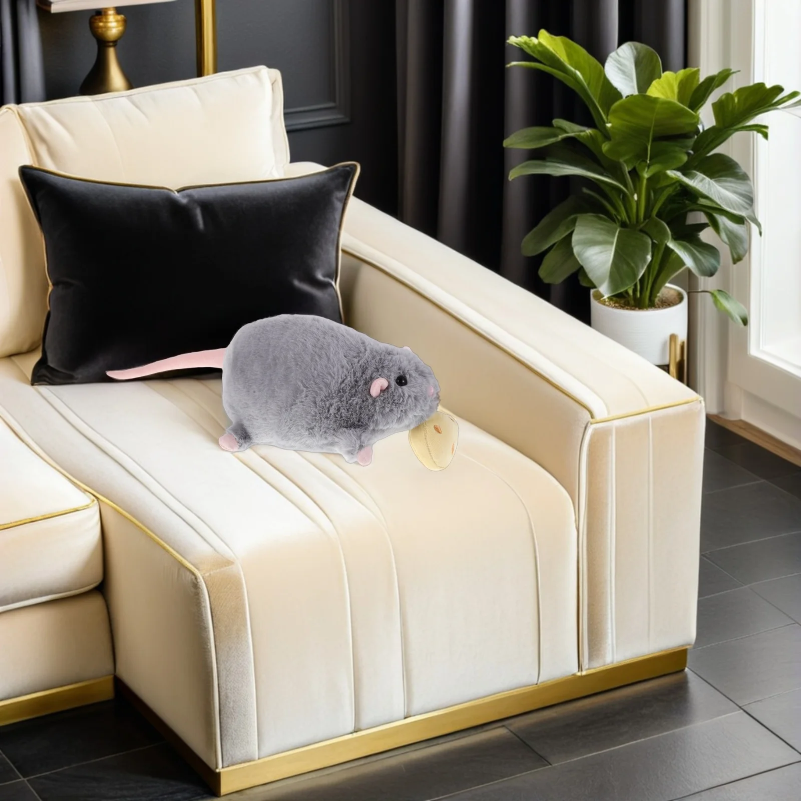 Interactive Mouse Stuffed Animal - Pull String Puppet Feature - Chubby Realistic Design with Cheese Detail for Kids Play Cuddle
Interactive Mouse Stuffed Animal - Pull String Puppet Feature - Chubby Realistic Design with Cheese Detail for Kids Play Cuddle