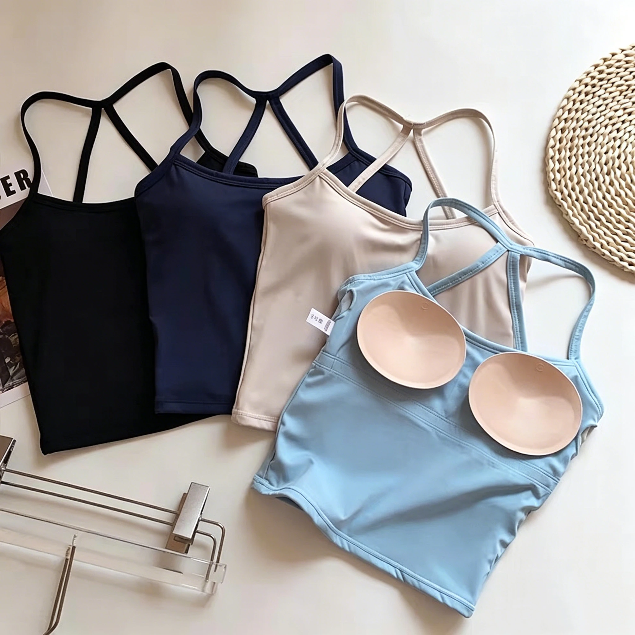 New Women Yoga Tank Top With Built-in Bra Pads Thin Strap Beauty Back Pilates Sports Bra, Shockproof Push Up Running Workout Bra
New Women Yoga Tank Top With Built-in Bra Pads Thin Strap Beauty Back Pilates Sports Bra, Shockproof Push Up Running Workout Bra