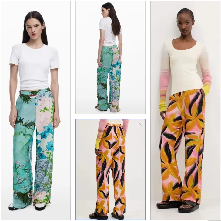 New Spanish floral printed stretch waist casual and fashionable women's trousers for foreign trade
New Spanish floral printed stretch waist casual and fashionable women's trousers for foreign trade